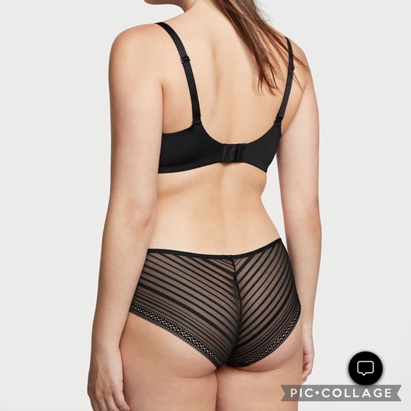 Victoria’s Secret Sexy Illusions Seamless Hiphugger Medium lace detail black New - Picture 3 of 6
